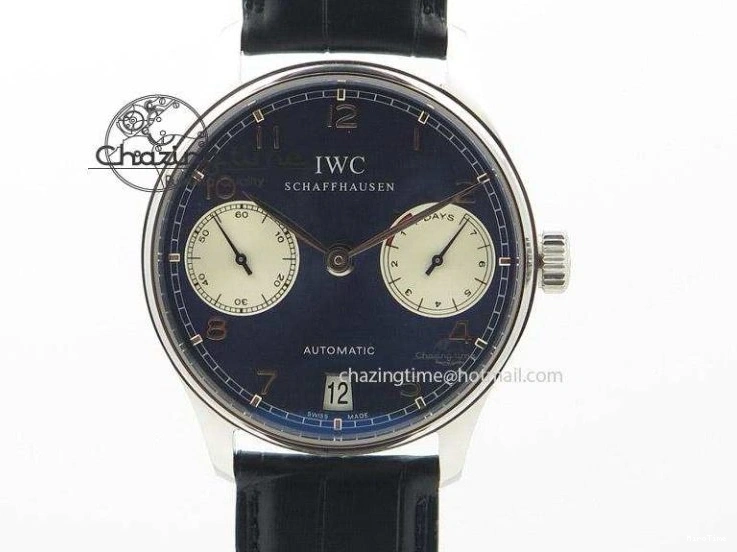 MIROTIME 0421 Elegant Portuguese IW371615 ZF 1:1 Best Edition SS Green Dial on Black Leather Strap A96355 V 7081